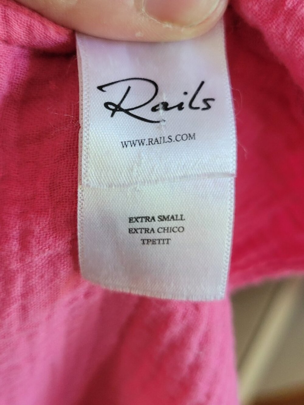 Rails Hot Pink Organic Cotton Gauze Tiered Maxi Dress Boho Vacation Flowy Sz XS - Picture 4 of 9